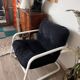 Fauteuil IKEA vintage velours et tube