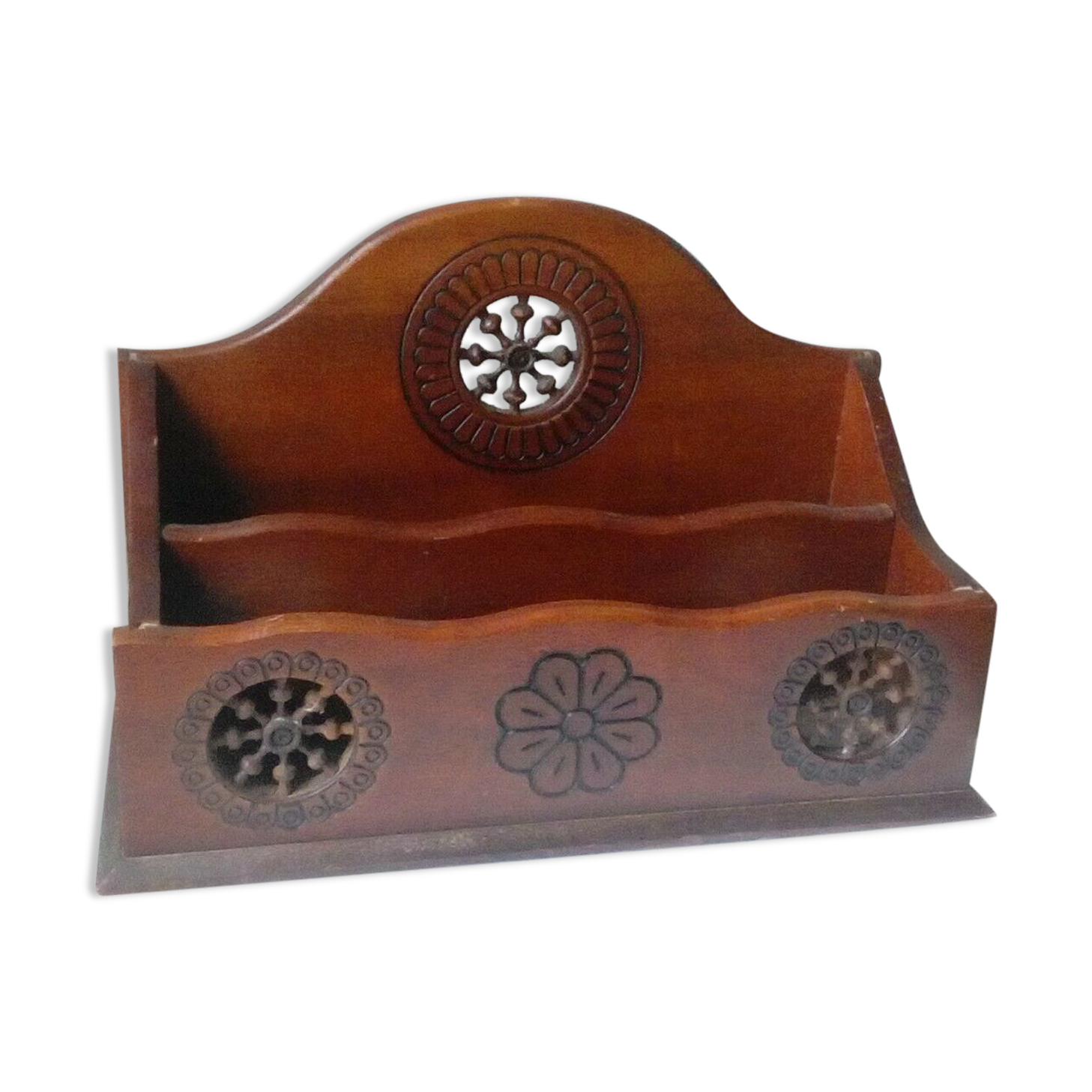 Vintage breton decor wooden mail holder