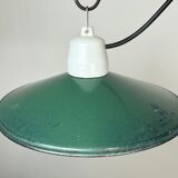 Industrial green enamel pendant light, 1970s