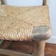 Two chairs patinated polka dots and painted wood folk art seat vintage straw