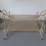 Vinyl door in gold metal