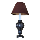 Art Nouveau pewter lamp base - faux candle