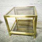 Golden side table and smoked glass