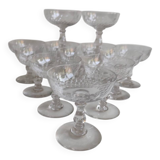 12 Baccarat crystal champagne glasses, circa 1920