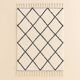 Carpet beni ourain cream with black diamonds wool