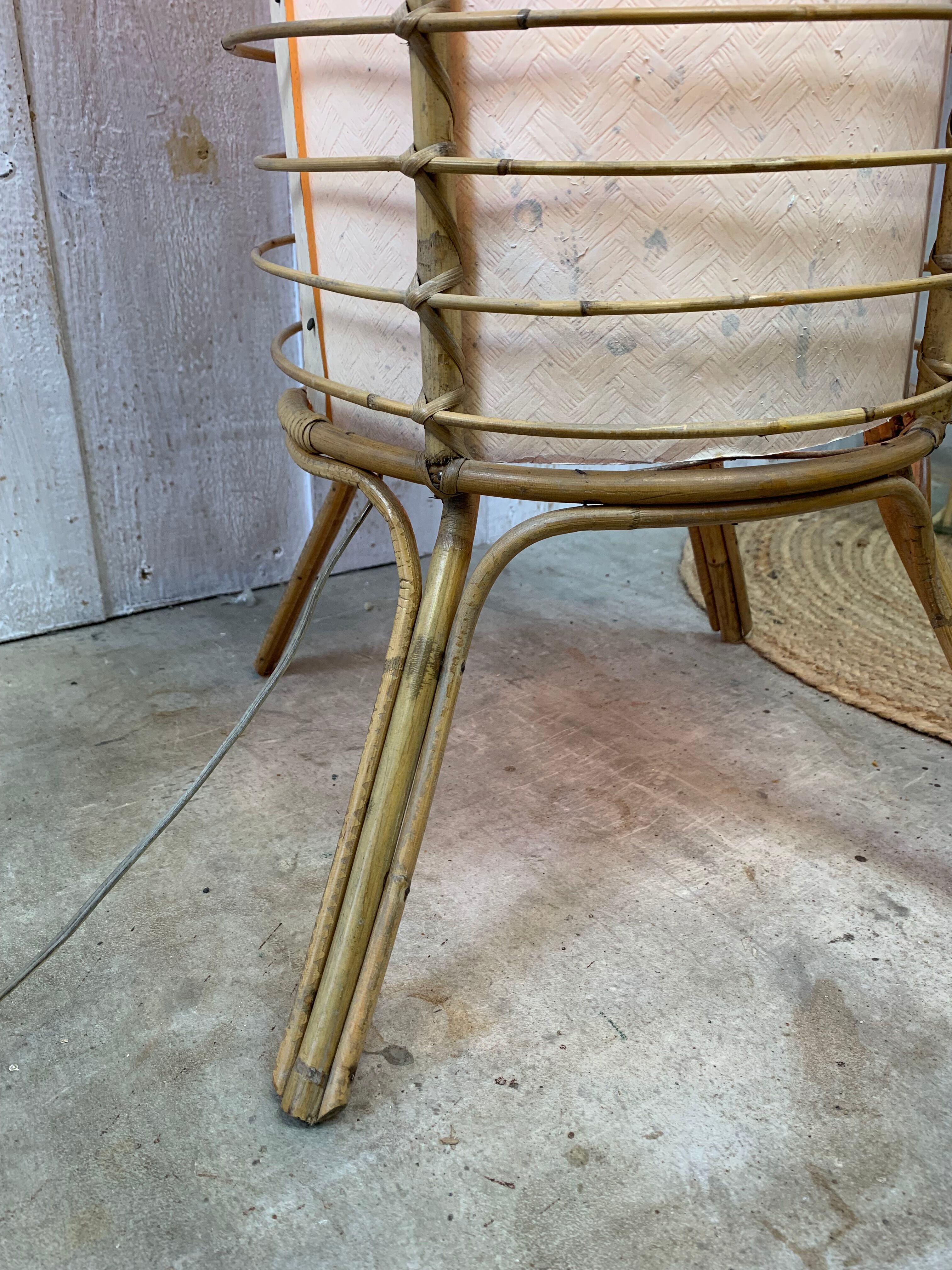 Vintage rattan floor lamp