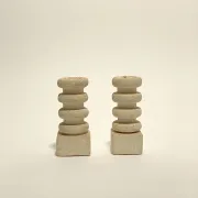 Pair of stone candle holders