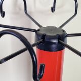 Coat rack in orange lacquered metal published by Seccose, 80s