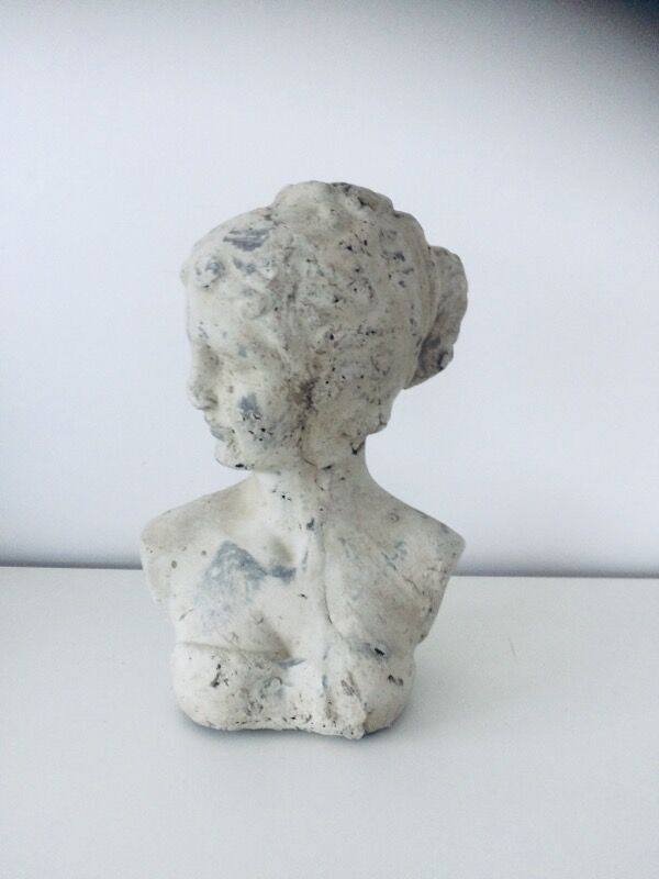 Stone and plaster bust