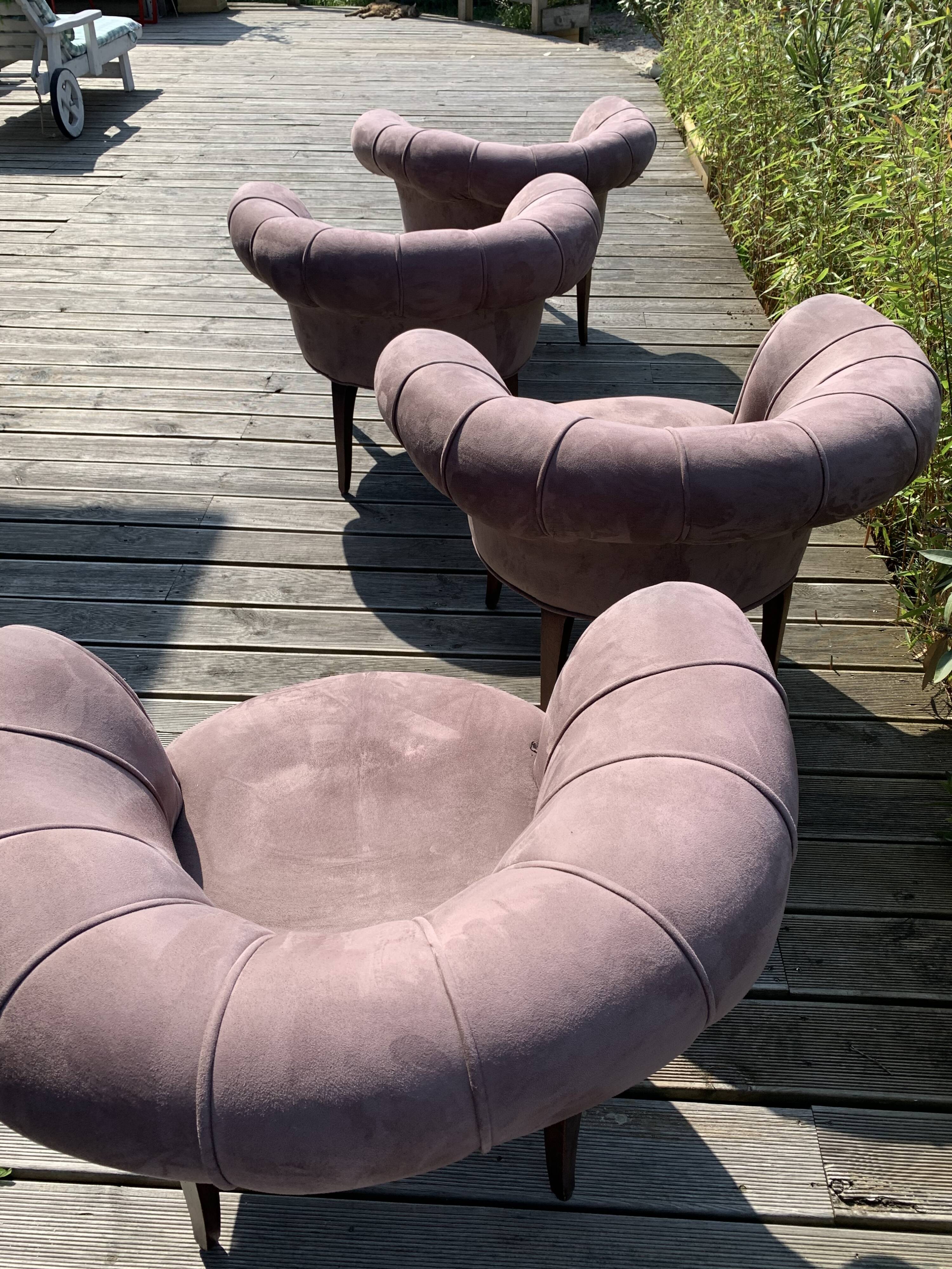Quatre fauteuils art déco