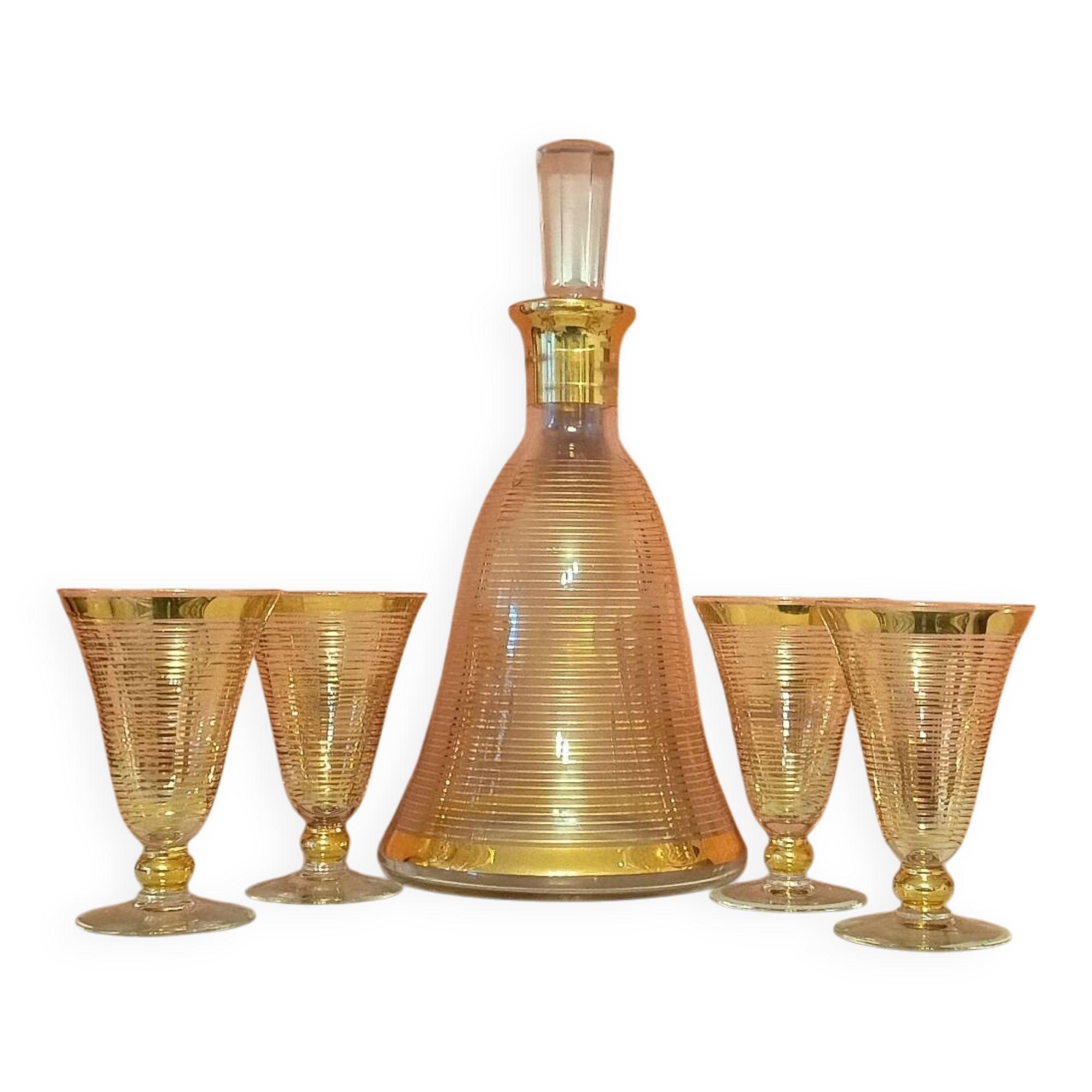 Carafe et verres Art deco
