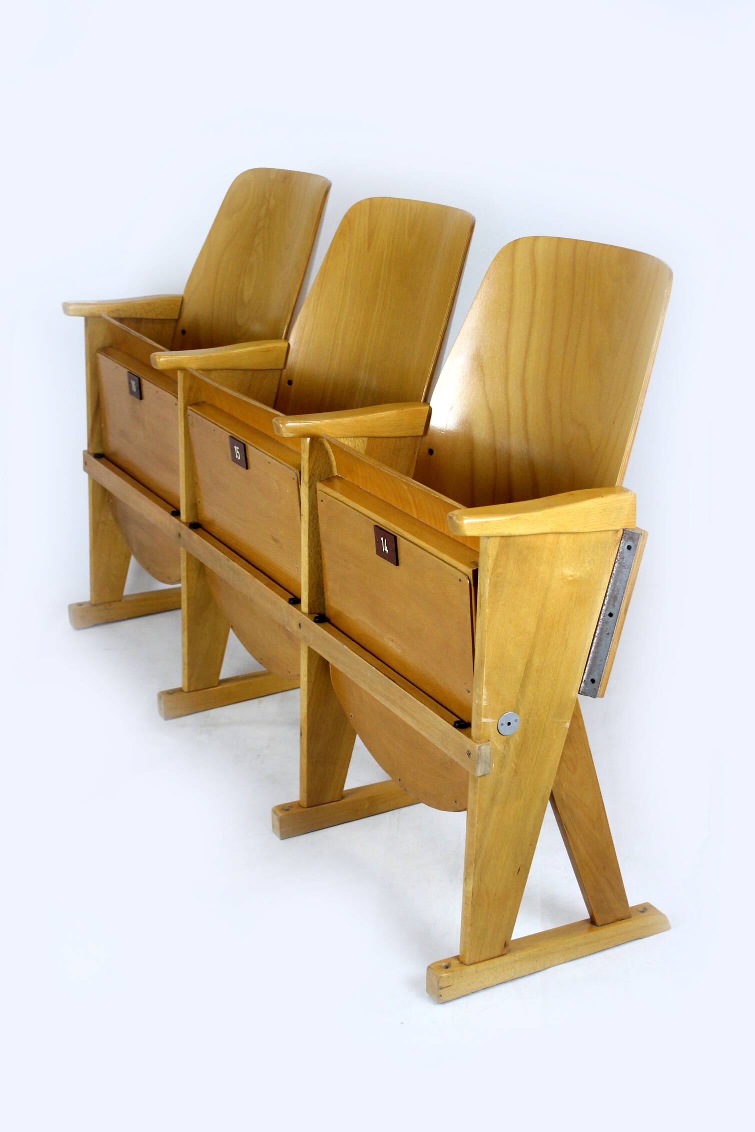 Chaises de cinéma vintage de Ton, années 1960, ensemble de 7