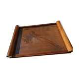 Wood and vintage glass tray