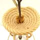 Suspension globe en opaline blanche  et corde tressé