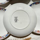 6 Small vintage French DIGOIN SARREGUEMINES flower plates 1950