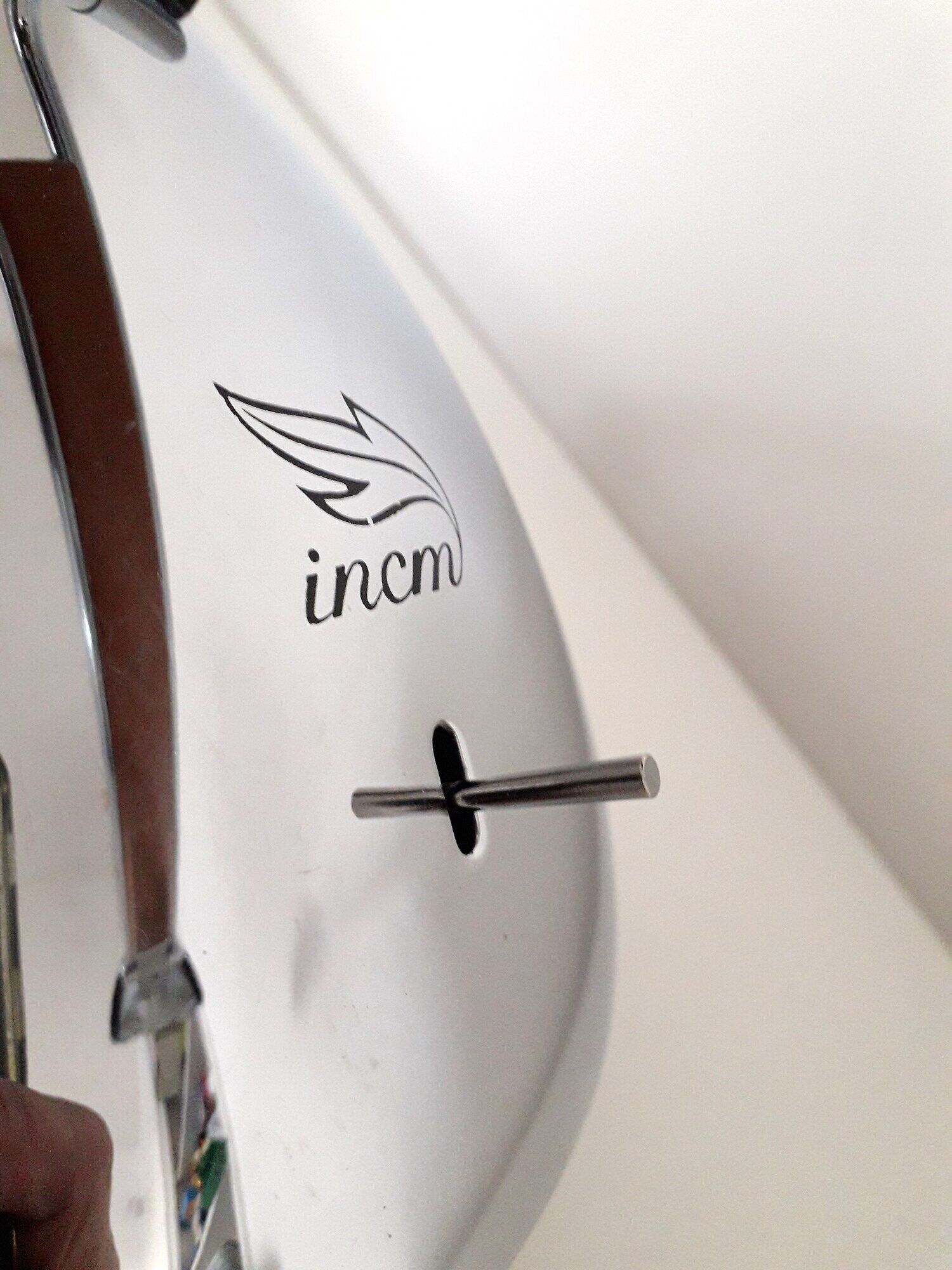Desk lamp - incm , elea- contemporary design - chrome metal & wood - 1990