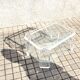 Coffee table DESIGN Modernist glass and transparent plexiglass Lucite DAVID LANGE 75x50