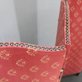 Antique Paravan with Fabric, Czechoslovakia