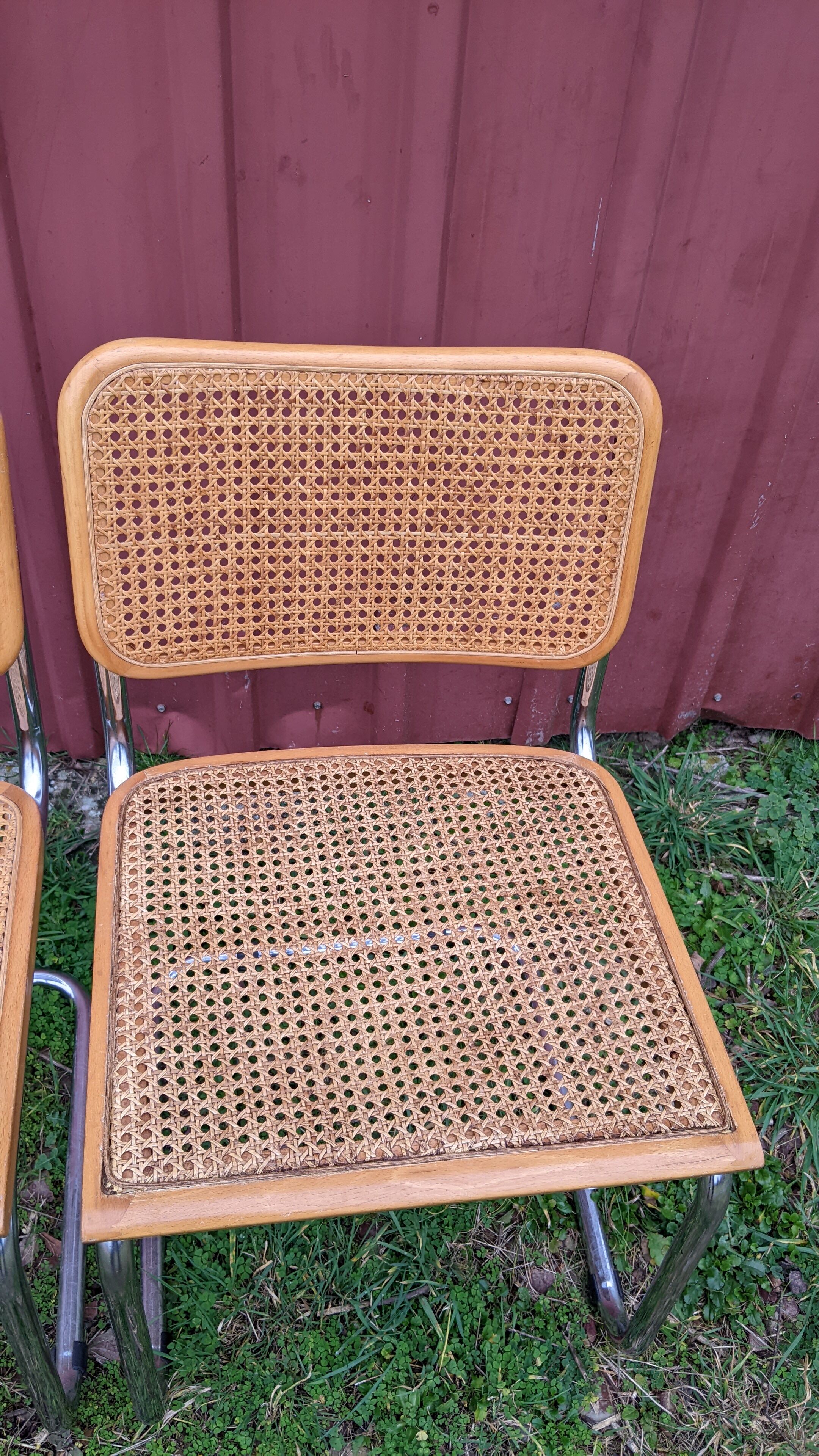 Duo of chairs B.32  cesca by Marcel Breuer