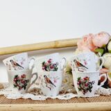 Set of 6 porcelain coffee cups