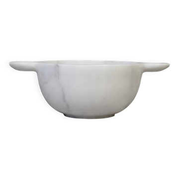 Gabriella – Natural white marble bowl with handles | L 32 cm W 20 cm H 10 cm