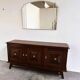 Vintage oak buffet in brutalist style with geometric panel doors, Belgium, 1960s