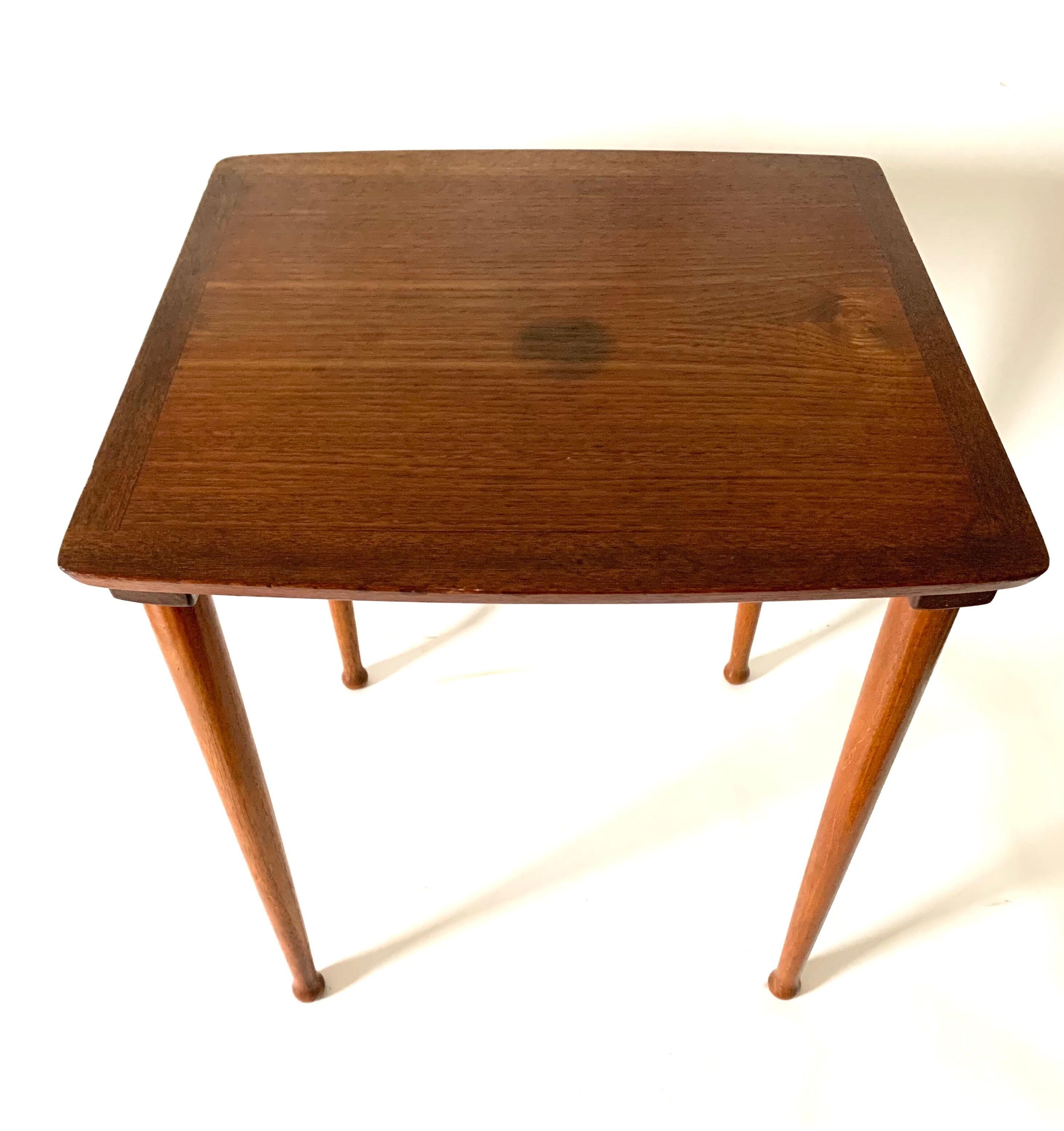 Scandinavian side table in teak Mobelintarsia