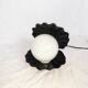 Ceramic shell lamp with opaline pearl, Saint-Jacques, France, 1980