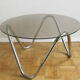 Table basse à pied serpent chromé des années 70