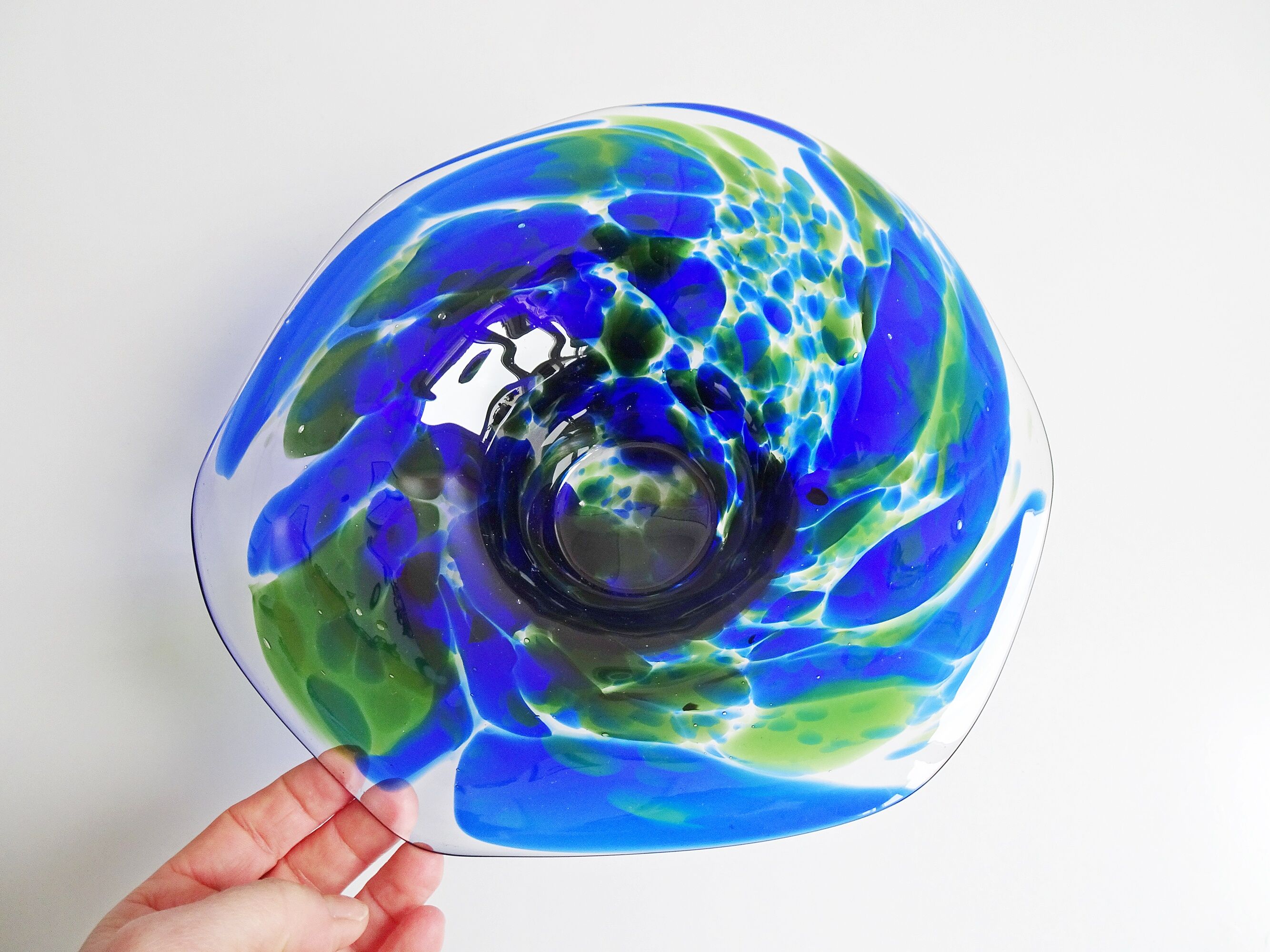 colorful glass art bowl
