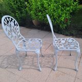 2 cast aluminum garden chairs