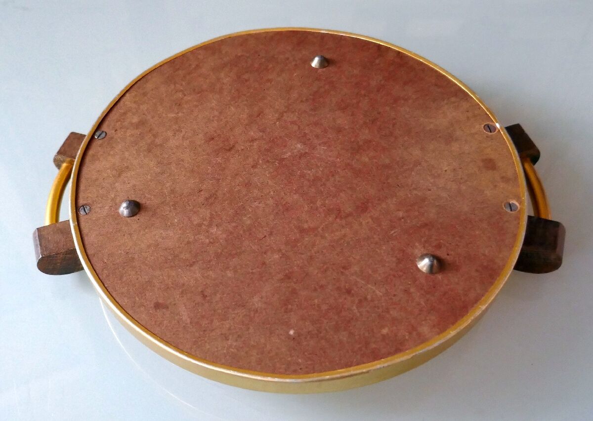 Art Deco round mirror tray