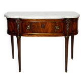 Console française Louis XVI en acajou à plumes, 19ème siècle