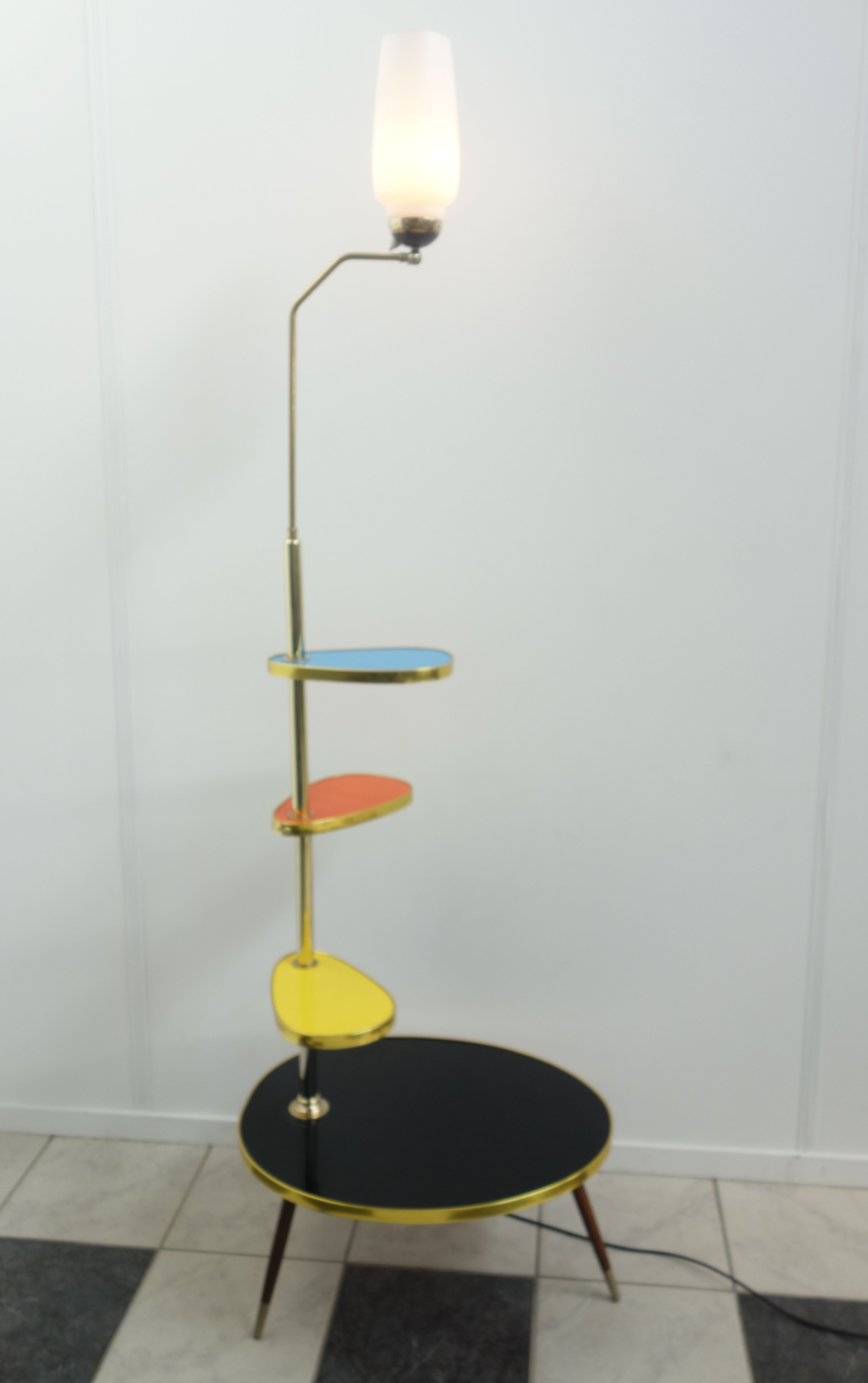 Floor lamp with plats table 1960
