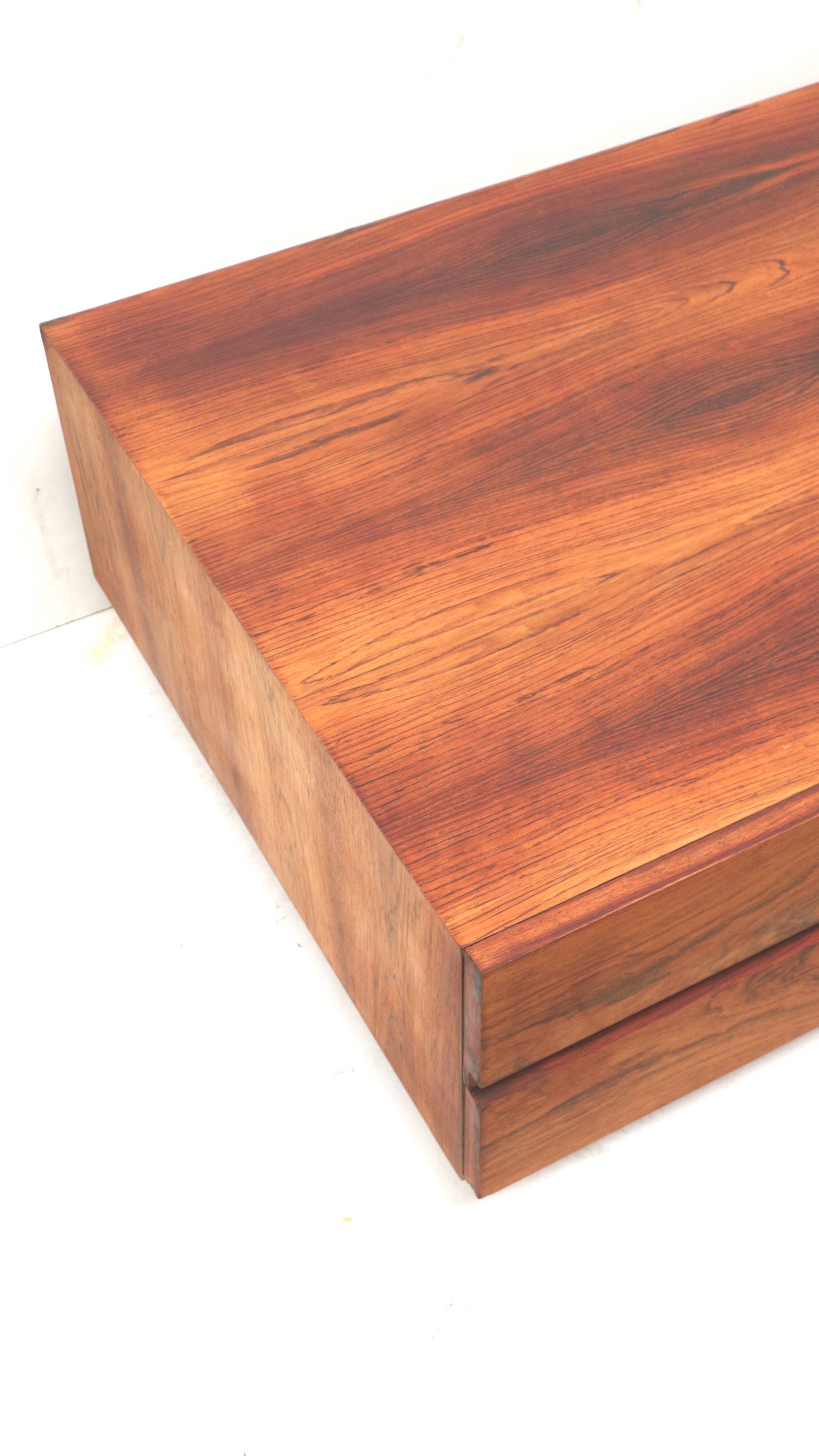 Vintage rosewood low sideboard / lowboard with drawers made in the 60s