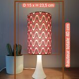 Vintage table lamp with psychedelic printed shade