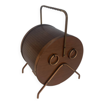 Vintage 1960s tobacco jar, snuffbox, barrel-shaped pipe/wine pot - 25 x 14 cm