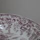 Large vintage shallow dish Lunéville KG – French earthenware, purple country decor – 30 cm