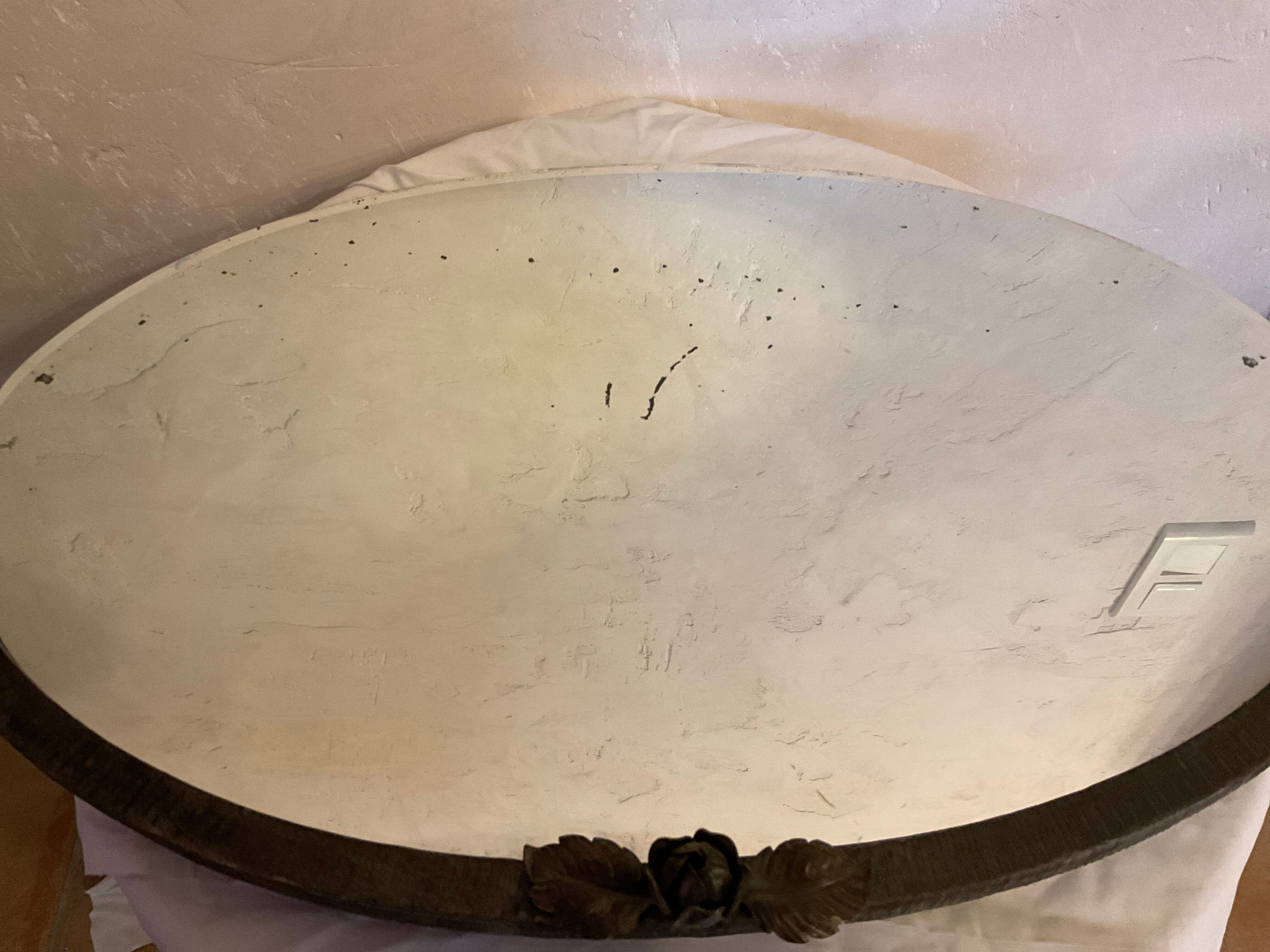 Art nouveau wrought iron wall mirror 71x40cm