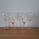 6 Luminarc wine glasses with pink stems from the 1980s.