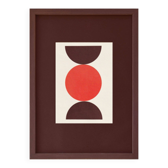 Framed abstract collage on paper signed eawy.