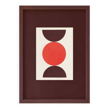 Framed abstract collage on paper signed eawy.