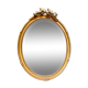 Miroir ovale biseauté en bois doré vintage 46x62cm