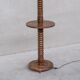 Art deco french turned oak floor lamp