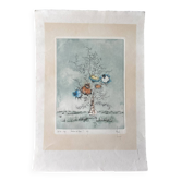Original Engraving Bernard Louedin 1978 "Thistles of the Marsh" Signed Numbered
