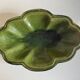 Ribbed dish in green glazed stoneware Dieulefit Poet Laval 1950