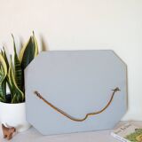 Octagonal antique beveled wall mirror