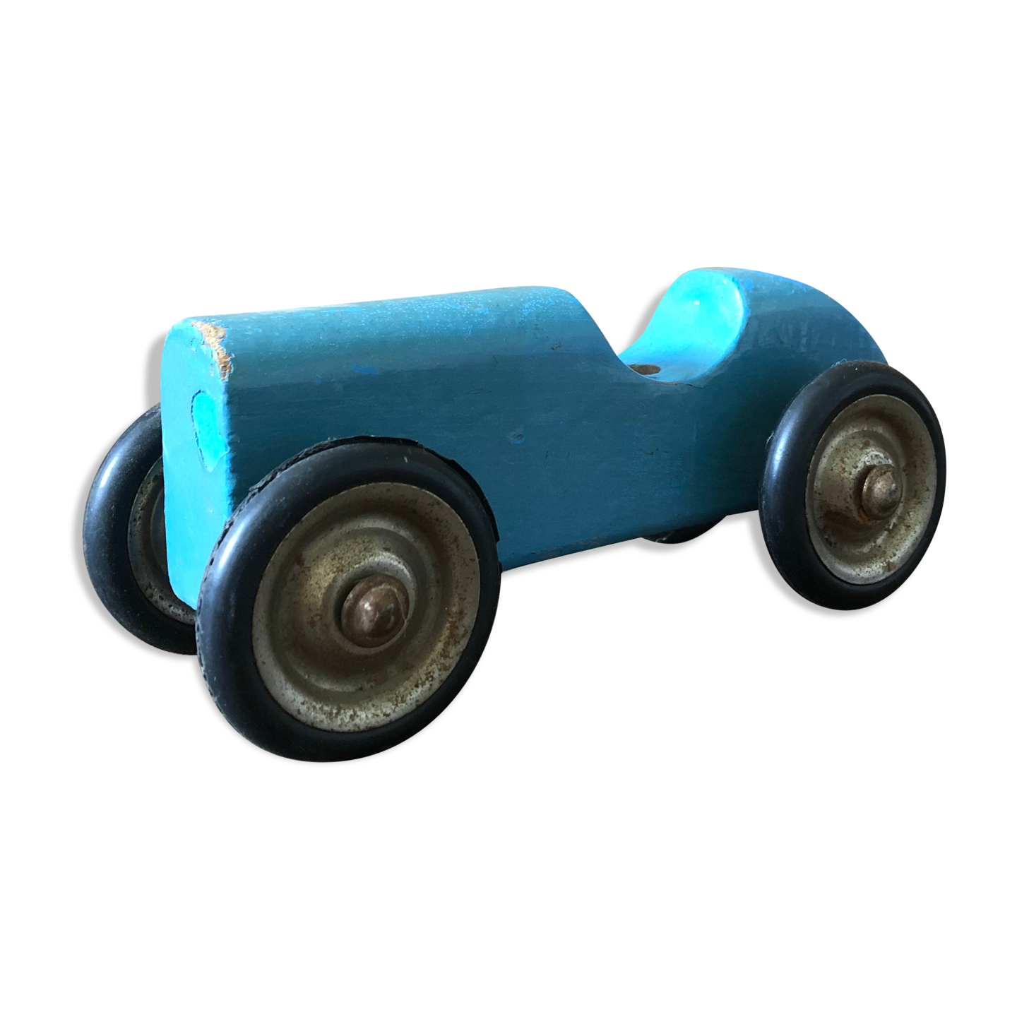 Old painted wooden toy car