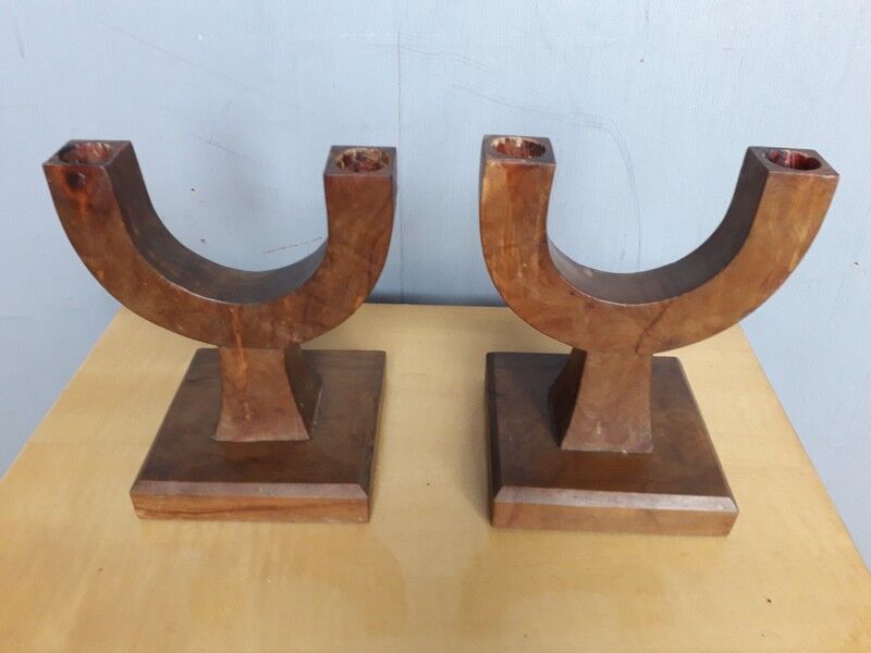 Pair of modernist candlesticks era art deco 1930