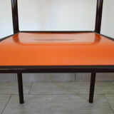 Set of 4 orange school chairs